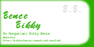 bence bikky business card